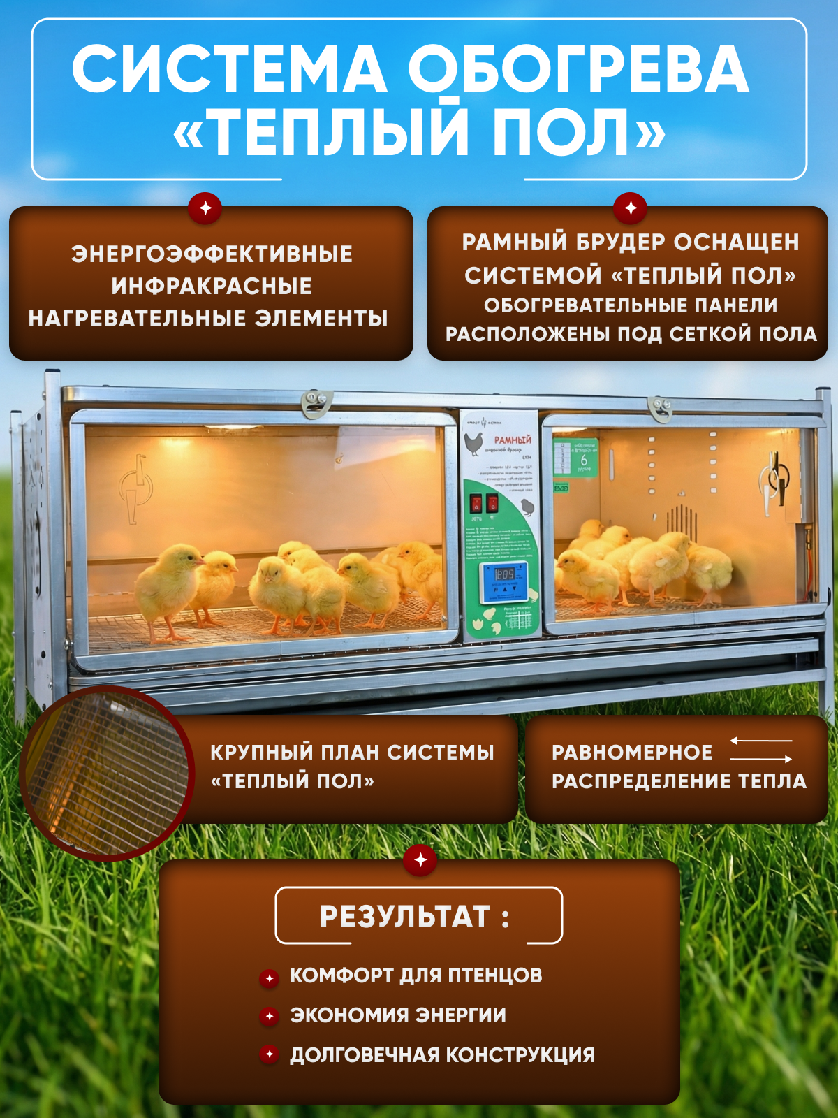 Рамный цифровой брудер 0715 Стандарт. Фото 4 Рамный цифровой брудер 0715 Стандарт. Фото 4