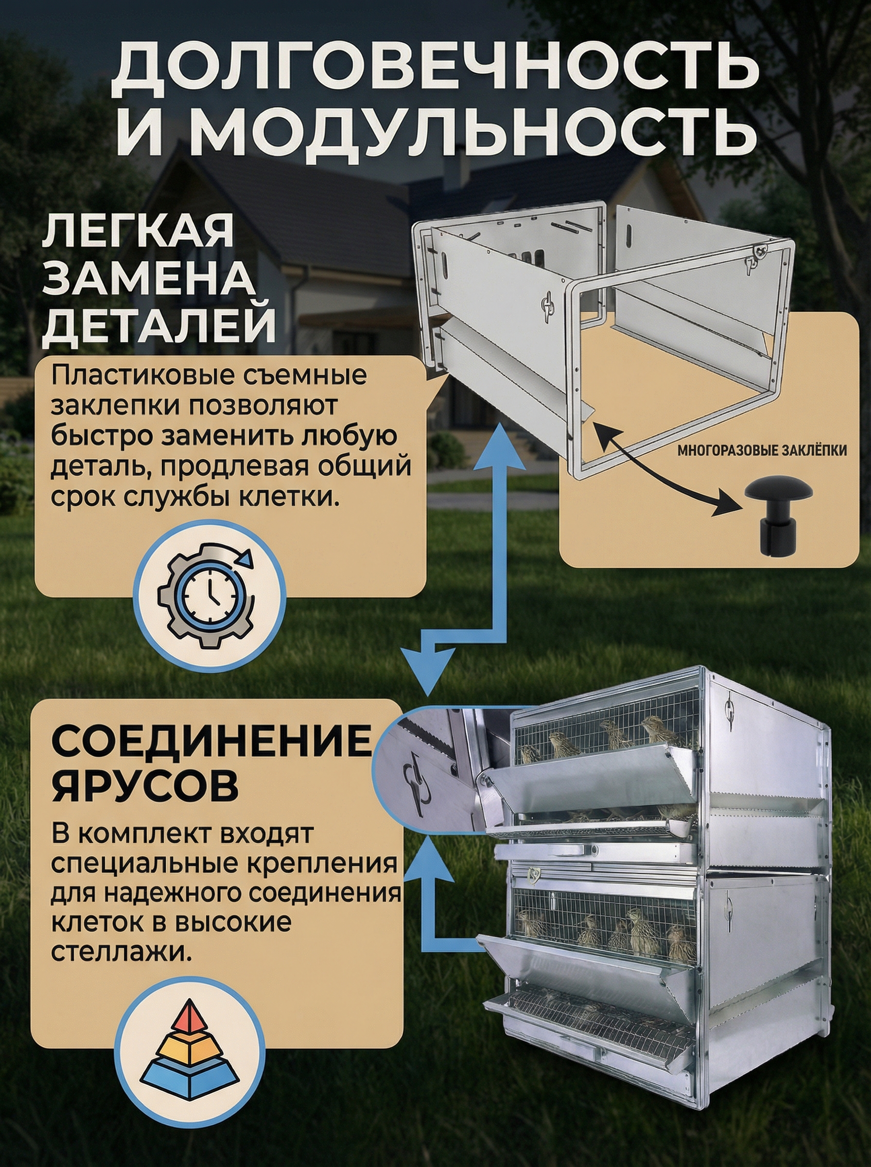 Рамная клетка для перепелов на 120 голов . Фото 7